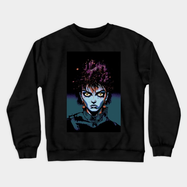 Blue Grunge Girl Crewneck Sweatshirt by Copper City Dungeon